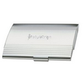 Chrome & Satin Silver Textured Finish Business Card Case